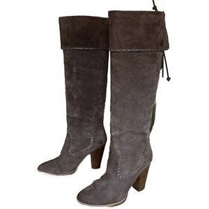 Michael Kors size 10 brown suede Cuffed Boots Italy “Neptune”EUC Boho Knee High